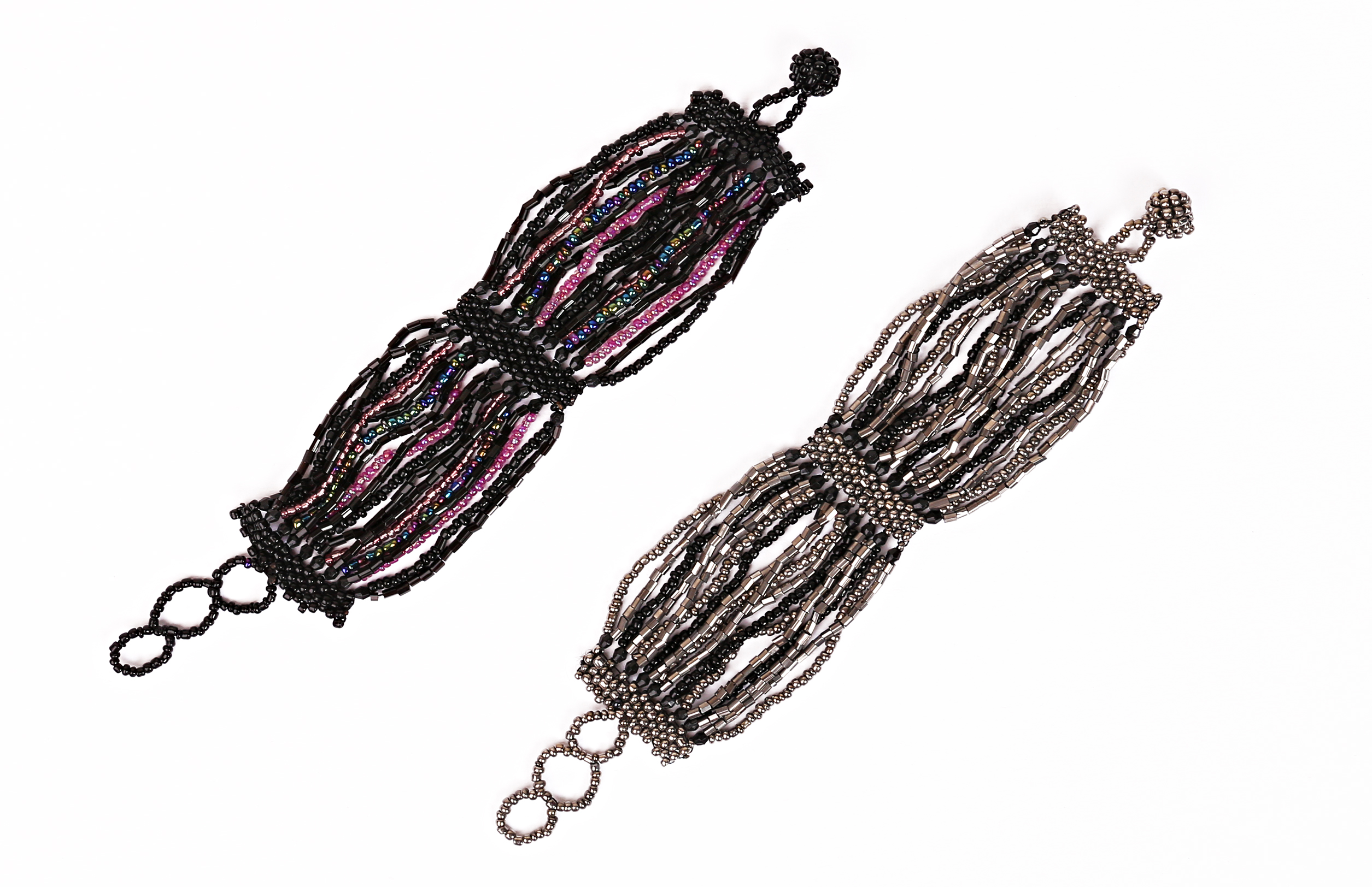 purple-n-black-and-pewter-glass-bead-bracelets.jpg